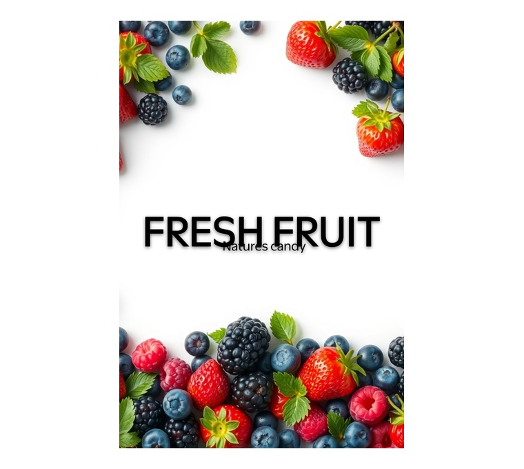 Finished fresh fruit AI poster example